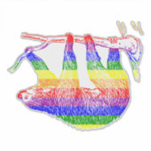 Rainbow Sloth Custom-Cut Vinyl Sticker (Vorderseite)