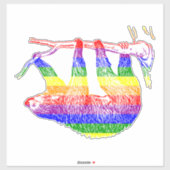 Rainbow Sloth Custom-Cut Vinyl Sticker (Blatt)