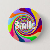 Rainbow "Smile" Psychedelischer Pop-Bonbons-Swirl Button (Vorderseite)