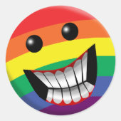 Rainbow Smile Runder Aufkleber (Vorderseite)