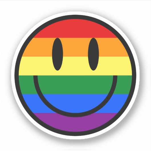 Rainbow Smiley Aufkleber (Vorderseite)