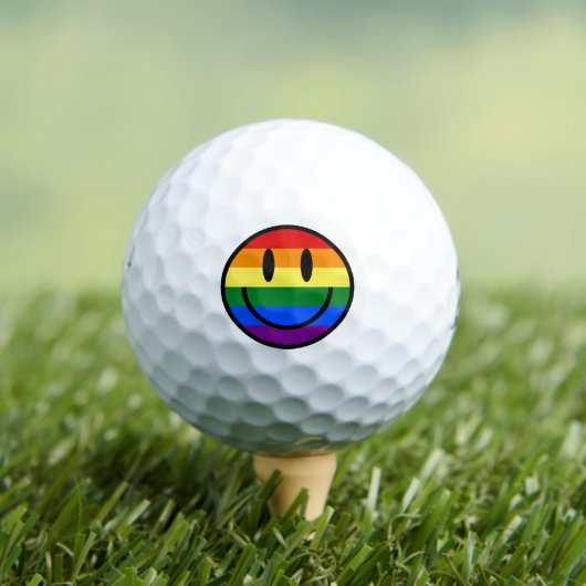 Rainbow Smiley Golfball (Insitu T-Shirt)
