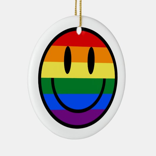Rainbow Smiley Keramik Ornament (Rechts)