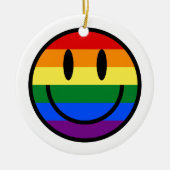 Rainbow Smiley Keramik Ornament (Vorne)