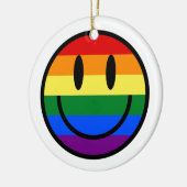 Rainbow Smiley Keramik Ornament (Links)