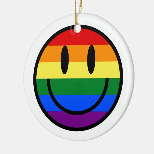 Rainbow Smiley Keramik Ornament (Links)