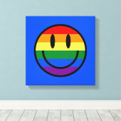 Rainbow Smiley Leinwanddruck (Insitu (Holzboden))