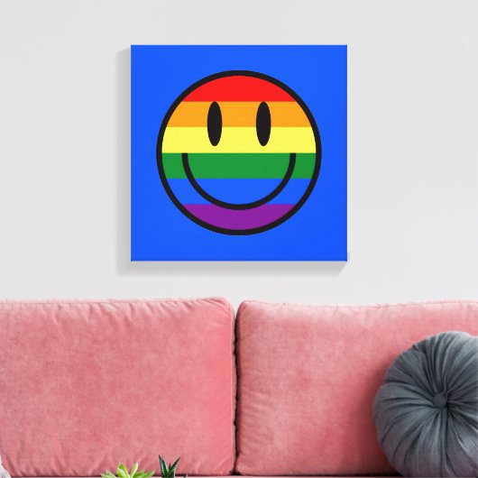 Rainbow Smiley Leinwanddruck (Insitu (Wohnzimmer))