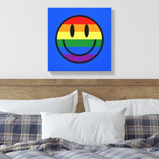 Rainbow Smiley Leinwanddruck (Insitu (Schlafzimmer))