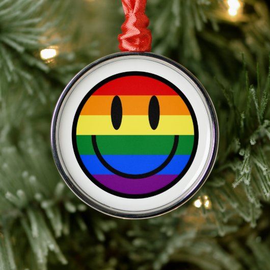 Rainbow Smiley Ornament Aus Metall (Baum)
