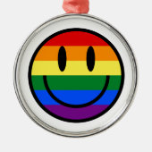 Rainbow Smiley Ornament Aus Metall (Vorne)