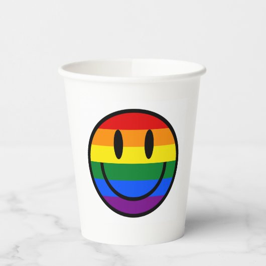 Rainbow-Smiley Pappbecher (Links)
