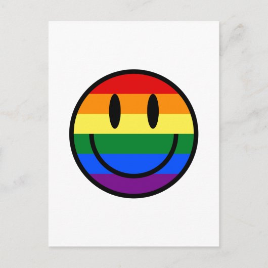Rainbow Smiley Postkarte (Vorderseite)