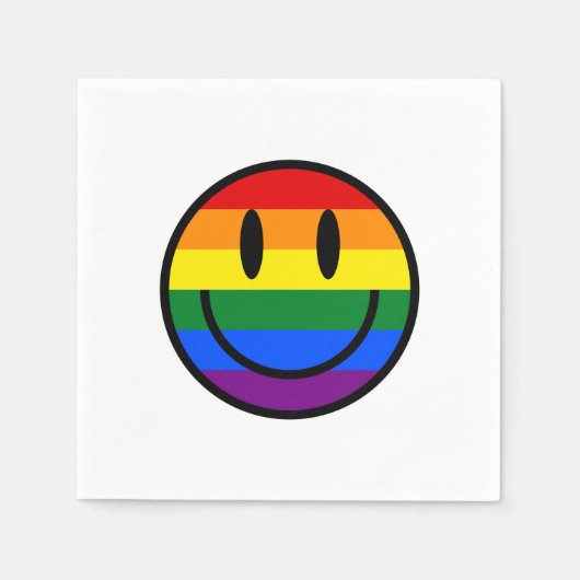 Rainbow Smiley Serviette (Vorderseite)