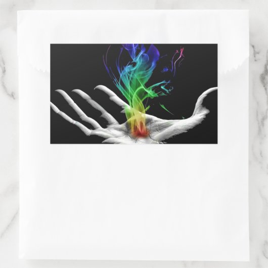 Rainbow Smoke Rechteckiger Aufkleber (Tasche)