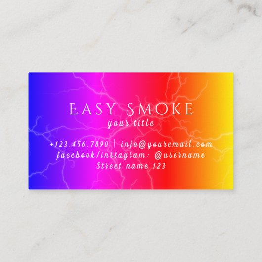 Rainbow Smoke Shop Vape Business Card Visitenkarte (Rückseite)