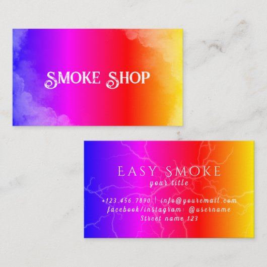 Rainbow Smoke Shop Vape Business Card Visitenkarte (Vorne/Hinten)