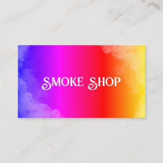 Rainbow Smoke Shop Vape Business Card Visitenkarte (Vorderseite)