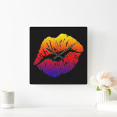 rainbow smooch quadratische wanduhr (Zuhause)