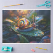 Rainbow Snail auf Leaf Decoupage Seidenpapier (Basteln)