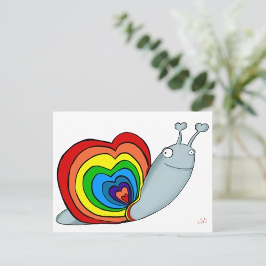 RAINBOW SNAIL AVAL POSTKARTE (Stehend Vorderseite)