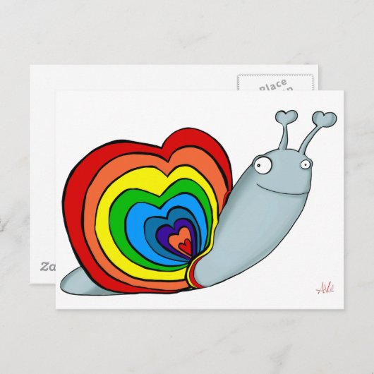 RAINBOW SNAIL AVAL POSTKARTE (Vorne/Hinten)