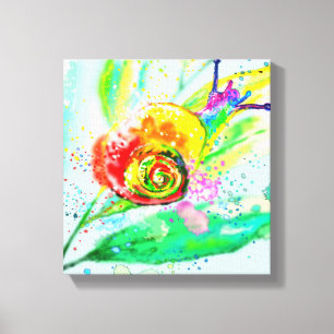 Rainbow Snail Canvas Print - Malerei Leinwanddruck