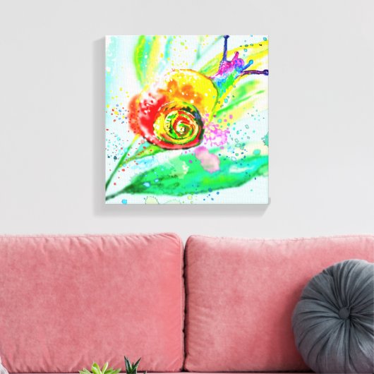 Rainbow Snail Canvas Print - Malerei Leinwanddruck (Insitu (Wohnzimmer))