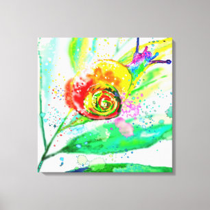 Rainbow Snail Canvas Print - Malerei Leinwanddruck