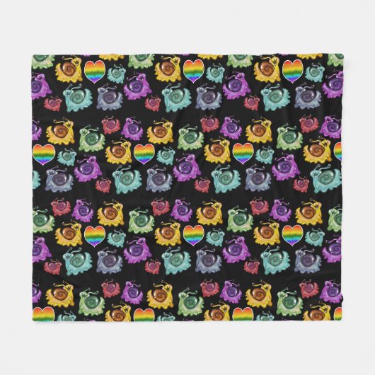 Rainbow Snails Fleecedecke (Vorderseite (Horizontal))