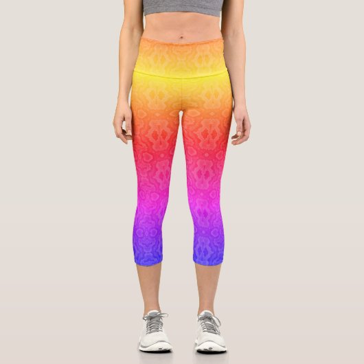 Rainbow Snake Skin Capri Leggings (Vorderseite)