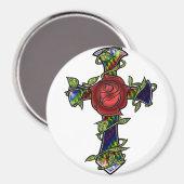 Rainbow Snakeskin Cross Magnet (Vorderseite/Rückseite)