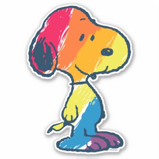 Rainbow Snoopy Aufkleber (Vorderseite)