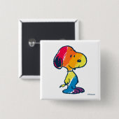 Rainbow Snoopy Button (Vorne & Hinten)