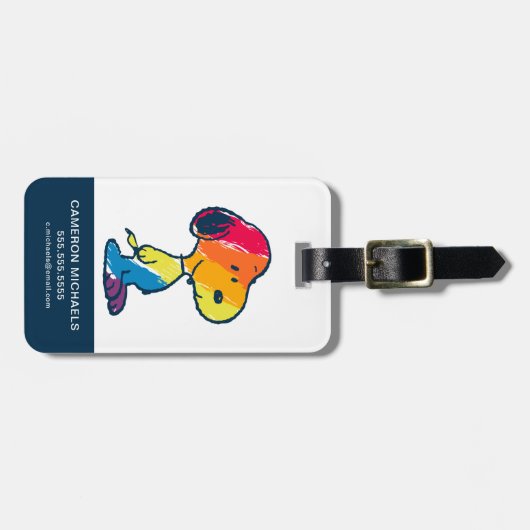 Rainbow Snoopy Gepäckanhänger (Vorderseite horizontal)