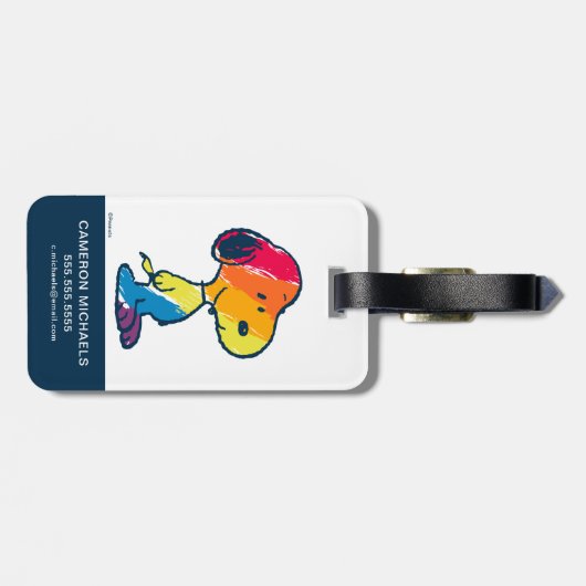 Rainbow Snoopy Gepäckanhänger (Rückseite horizontal)