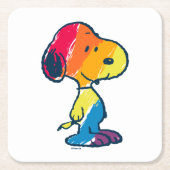 Rainbow Snoopy Rechteckiger Pappuntersetzer (Vorderseite)
