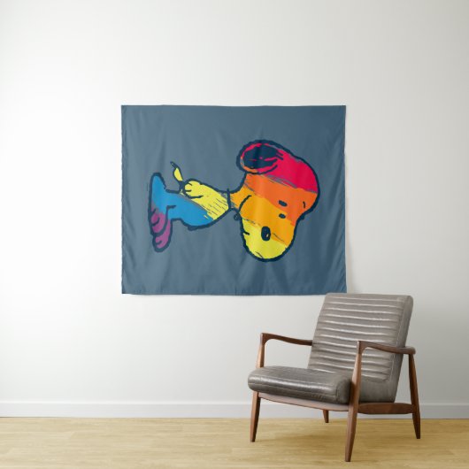 Rainbow Snoopy Wandteppich (Beispiel (Horizontal))