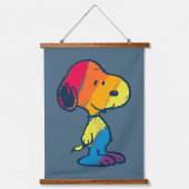 Rainbow Snoopy Wandteppich Mit Holzrahmen (Vorderseite)