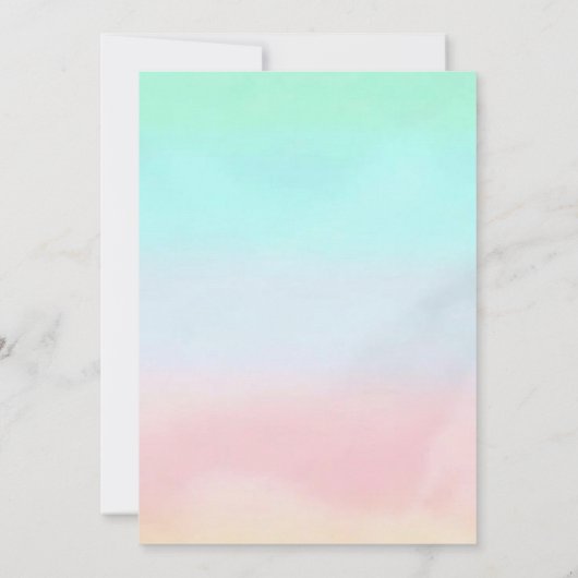 Rainbow Snow Con Wasserfarbe Einladung (Rückseite)