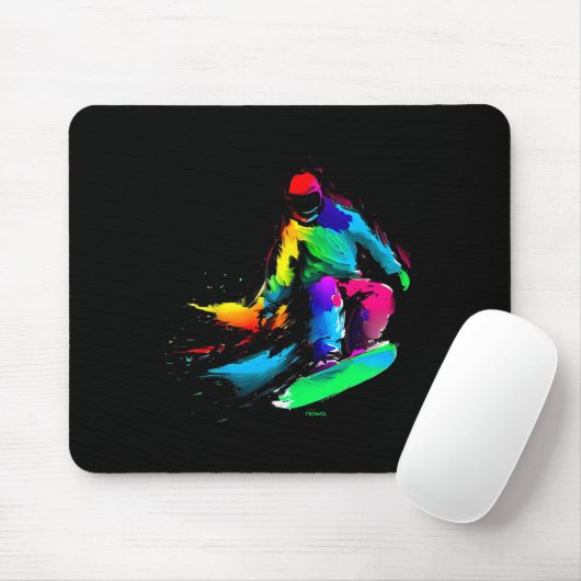 Rainbow Snowboard Slide Mousepad (Mit Mouse)