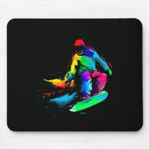 Rainbow Snowboard Slide Mousepad