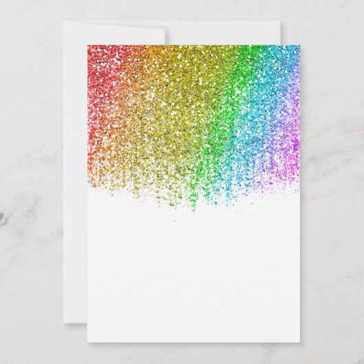 Rainbow Snowcone Glitzer Funkelnd Brautparty Einladung (Rückseite)