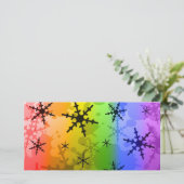 Rainbow Snowflake Feiertagskarte (Stehend Vorderseite)