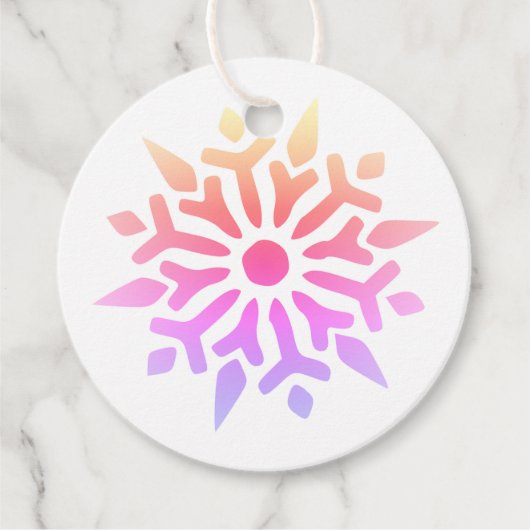Rainbow Snowflake Geschenkanhänger (Vorderseite)