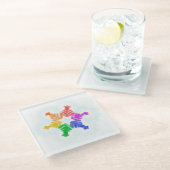 RAINBOW SNOWFLAKE - GETRÄNKTER UNTERSETZER - URLAU (Schrägansicht)