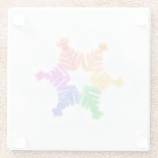 RAINBOW SNOWFLAKE - GETRÄNKTER UNTERSETZER - URLAU (Rückseite)