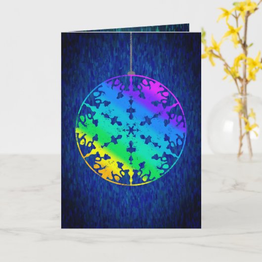 Rainbow Snowflake Holiday Card Karte (Gelbe Blume)