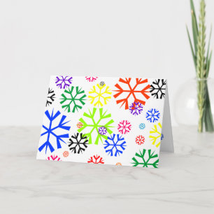 Rainbow Snowflake Holiday Feiertagskarte