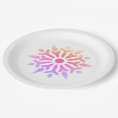 Rainbow Snowflake Pappteller (Schrägansicht)